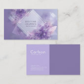 Carte De Visite Lavande florale Abstraite moderne géométrique (Devant / Derrière)