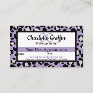 Carte De Visite Lavande Léopard Violet Rendez-vous avec Lachette e