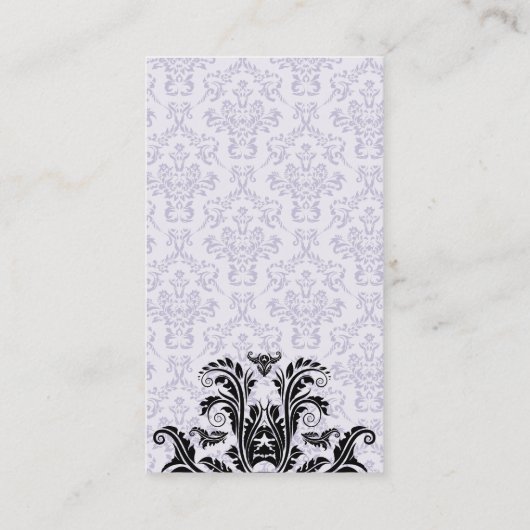 Carte De Visite Lavande monogramme Damask (Dos)