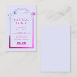 Carte De Visite Lavande Mystique rose Soleil Lune Espace Astronomi