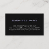 Carte De Visite Lavande & Noir Plain Élégant Professionnel Moderne (Dos)