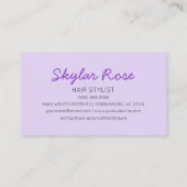 Carte De Visite Lavande Purple Girl mignonne (Dos)