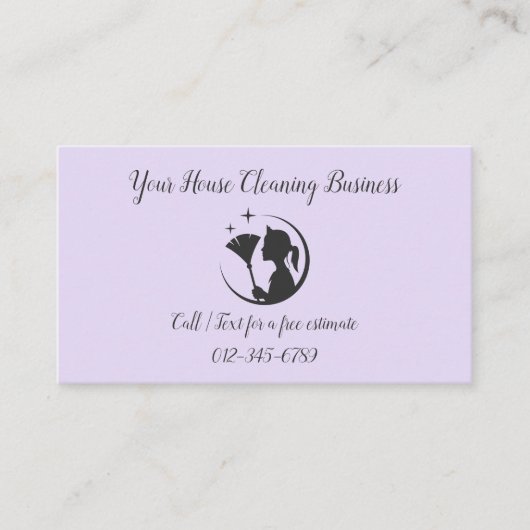 Carte De Visite Lavande Purple Maid Cleanhouse QR Code (Devant)