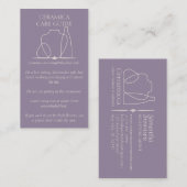 Carte De Visite Lavande Purple Poterie Vases de soins Instruction (Devant / Derrière)