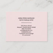 Carte De Visite *~* Lavande rose Beauté Artiste Diamants Floral (Dos)