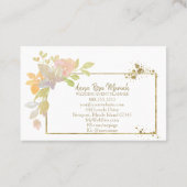 Carte De Visite ** Lavande rose Élégante Parties scintillant or Fl (Dos)