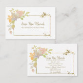 Carte De Visite ** Lavande rose Élégante Parties scintillant or Fl (Devant / Derrière)