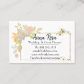 Carte De Visite *~* Lavande rose or Elégante Aquarelle Flower (Dos)