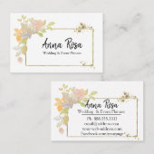 Carte De Visite *~* Lavande rose or Elégante Aquarelle Flower (Devant / Derrière)