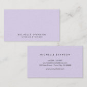 Carte De Visite Lavande simple Lavande violette Professionnel (Devant / Derrière)