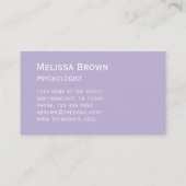 Carte De Visite Lavande Simple Violet Blanc Écriture Moderne Coule (Dos)