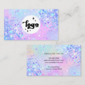Carte De Visite lavande simulé parties scintillant à collants (Devant / Derrière)