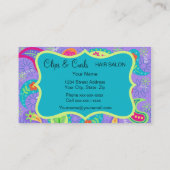 Carte De Visite Lavande Turquoise Bleu moderne Motif Paisley (Dos)