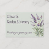 Carte De Visite Lavande violet à double face avec code QR (Devant)