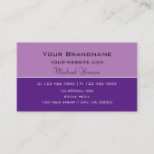 Carte De Visite Lavande violet classique avec Monogram Professiona (Dos)