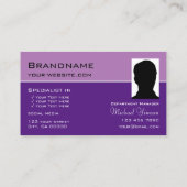 Carte De Visite Lavande violet classique avec professionnel photo (Dos)