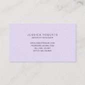 Carte De Visite Lavande Violet Faux Linge Motif Moderne (Dos)