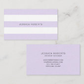 Carte De Visite Lavande Violet Faux Linge Motif Moderne (Devant / Derrière)