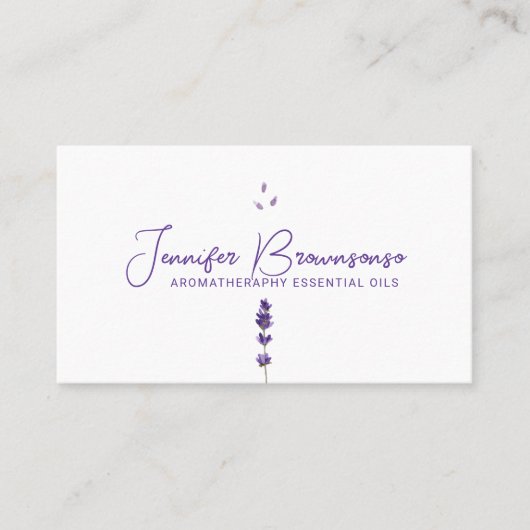 Carte De Visite Lavande violette blanche (Devant)