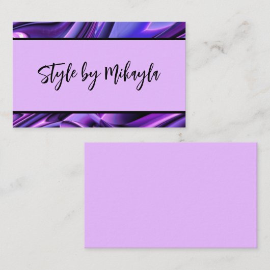 Carte De Visite Lavande violette et Bleu style de beauté adaptable (Devant / Derrière)