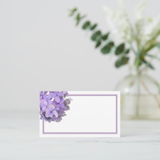 Carte De Visite Lavande violette Hydrangea (Debout devant)