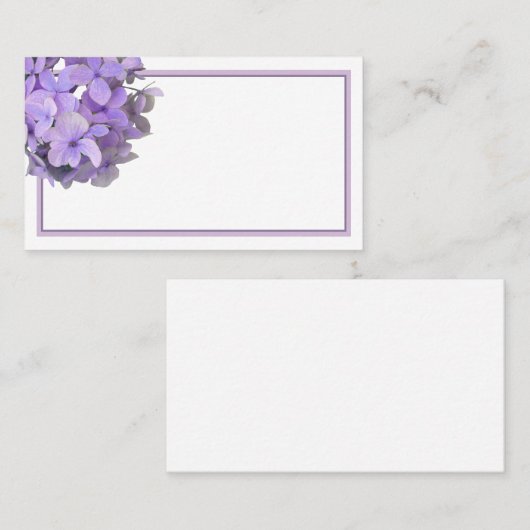 Carte De Visite Lavande violette Hydrangea (Devant / Derrière)