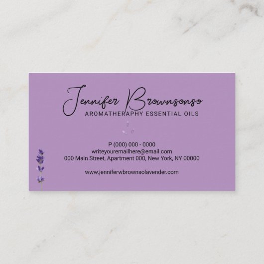 Carte De Visite Lavande violette noire (Dos)