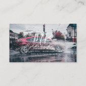 Carte De Visite Lave-auto bleu rouge Intérieur Concepteur Bokeh Lu (Dos)