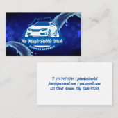 Carte De Visite Lave-auto | Eau et bulles (Devant / Derrière)