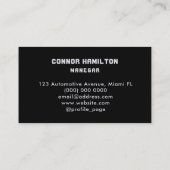 Carte De Visite Lave-auto et auto Détail moderne noir (Dos)