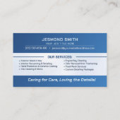 Carte De Visite Lave-auto et détail Sleek professionnel (Dos)