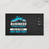 Carte De Visite Lave-auto Mobile Détail de l'eau Drop noir bleu (Devant)