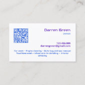 Carte De Visite Lave-auto QR (Dos)