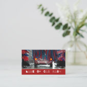 Carte De Visite Lave-auto rouge et bleu, nettoyage (Debout devant)