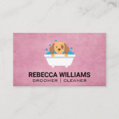 Carte De Visite Lave-chien dans la baignoire avec bulles de savon (Devant)