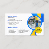 Carte De Visite Lave-linge à pression jaune bleu Services propres (Dos)