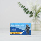 Carte De Visite Lave-linge à pression Nettoyage bleu de l'ours (Debout devant)