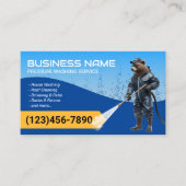 Carte De Visite Lave-linge à pression Nettoyage bleu de l'ours (Devant)