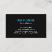 Carte De Visite Lave-linge à pression noir et bleu moderne (Dos)