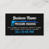 Carte De Visite Lave-linge à pression noir et bleu moderne (Devant)