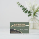 Carte De Visite Lave-linge à pression or Nettoyage vert (Debout devant)