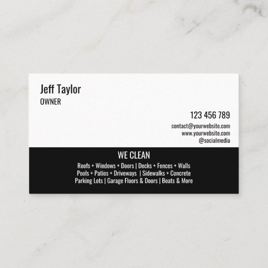 Carte De Visite Lave-linge à pression professionnelle Toit B (Dos)