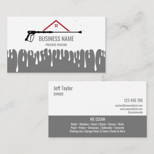 Carte De Visite Lave-linge à pression professionnelle Toit B (Devant / Derrière)