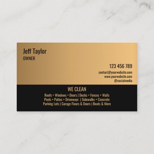 Carte De Visite Lave-linge à pression professionnelle Toit B (Dos)