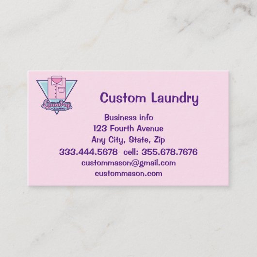 Carte De Visite Lave-linge à sec (Devant)