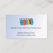 Carte De Visite Lave-linge Repassage Bleu nettoyage à sec (Dos)