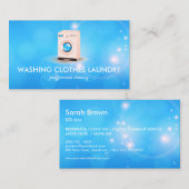 Carte De Visite Lave-linge rose bleu Laver (Devant / Derrière)