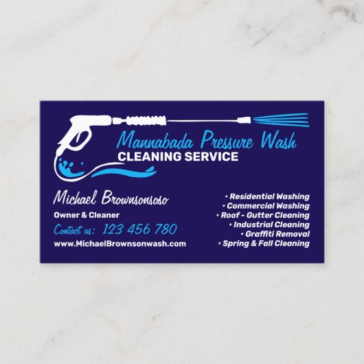Carte De Visite Lave-pression Black Power Laver marine (Devant)