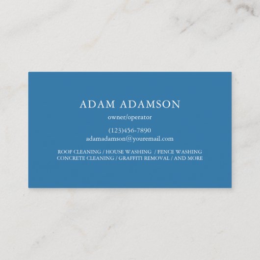 Carte De Visite Lave-pression Eau professionnelle (Dos)