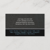 Carte De Visite Lave-pression Lave-linge Eau Noire gouttes (Dos)